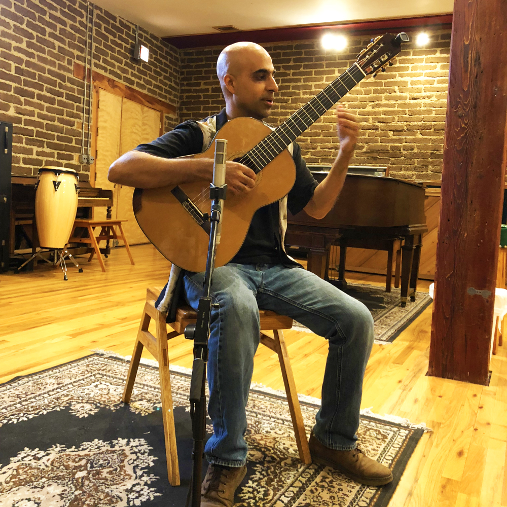 Vikas Deo in his studio